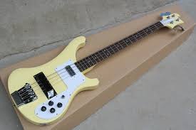 Factory Custom New 4 Strings Rosewood Fingerboard Yellow Electric Bass Guitar With Chrome Hardware White Pickguard Offer Customize Ltd Bass Guitars