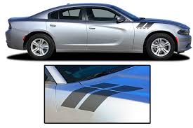 2015 2016 2017 2018 2019 Dodge Charger Hood Decals Double Bar 2 Vinyl Stripes Hash Marks Mopar Style Graphics Kit