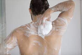 Overexposed men showering