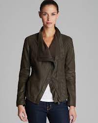Elie Tahari Virginia Napoleon Drape Front Leather Jacket Women Coats Jackets Bloomingdale S Leather Jacket Leather Jackets Women Real Leather Jacket