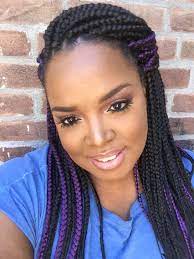 Purple Box Braids Purple Box Braids Types Of Hair Braids Short Haircut Styles