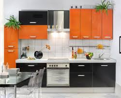 Black And Grey Combination Kitchen Design Home Interior Kitchen With Black And Orange Color Combination Pickulove Kitchen Cabinets Color Combination Modern Kitchen Design Simple Kitchen Design