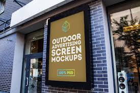 Download Free Outdoor Advertising Screen Mockup Free Mockup
