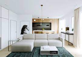 Planen sie ihr zuhause in 3d. Relaxing Color Schemes In 3 Efficient Single Bedroom Apartments With Floor Plans Modern Apartment Design Future Apartment Decor Minimalist Living Room