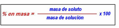 Resultado de imagen de concentración % en masa