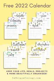 free printable monthly calendar for 2022 an oregon cottage