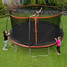 Bounce Pro 15 Trampoline Classic Safety Enclosure Orange Walmart Com Backyard Trampoline Backyard Trampoline Enclosure