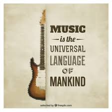 Music is the universal language of mankind. Free Vector Musical Quote Poster