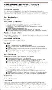 A cv may also include professional references, as well as coursework, fieldwork, hobbies and interests relevant to your profession. Management Accountant Cv Sample Myperfectcv Accountant Resume Accountant Cv Job Resume Examples