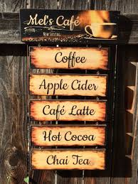 Personalized Cafe Sign Hanging Menu Now Serving Sign Wooden Etsy In 2020 Cafe Sign Wooden Cafe Rustic Cafe
