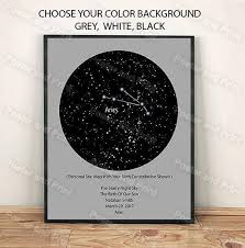 Custom Star Map A Personal Heavenly Star Constellation Zodiac Birth Sign A New Design More Detailed Representation Choose You Star Map Prints Constellations