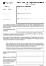 However, if a combination detector is being carbon monoxide detectors required by the law on the state of california should be installed properly. Smoke And Carbon Monoxide Alarm Test Certificate Grl Landlord Association