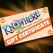 Knowhere Toys $20 Gift Certificate ( Digital Product, For We