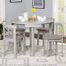5pc Regent Dining Set Gray Buylateral Dining Room Small Dining Room Sets Round Dining Set