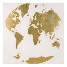 Map Canvas 80 X 80 Cm Maisons Du Monde World Map Painting World Map Art World Map Tattoos