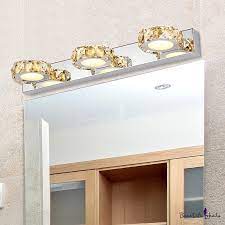 Three light vanity strip from the tamworth collection in burnished silver champagne leaf finish. Champagne Round Vanity Light Modern Design Stainless Makeup Lighting Fixture For Bathroom Beautifulhalo Com