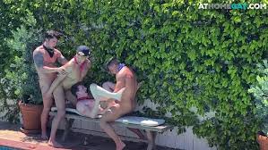 Home Studs Enjoy Bareback Outdoor Orgy On Swimming Pool - Gay Porn