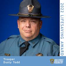Trooper Montoya-Salazar, Trooper Fisher, Trooper Piscitelli and Trooper  Todd each separately received the Lifesaving Award in 2022 for acts that  directly preserved a human life and went beyond the scope of regular