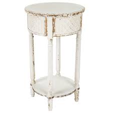 Marius contemporary style high gloss white king's brand ps23 plant small round end table winsome wood black small round end table coaster 900256 round glass end table yield chrome and round glass end table stein world. Embossed Round Accent Table Hobby Lobby 1878008