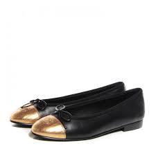 Shop for camel ballet flats online at target. Chanel Lambskin Cap Toe Ballerina Flats 38 5 Black Gold Liked On Polyvore Featuring Shoes Flats Cap Toe Ballet Flats Black Flats Gold Flats Black Ballet