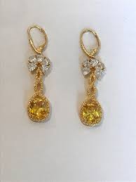 Gold Citrine Yellow Stone Multi Stone Earrings Yellow And Online Gold Jewellery Gold Jewellery Design Cheap Gold Jewelry
