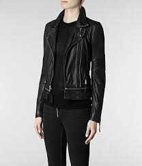 Womens Assembly Leather Biker Jacket Black Allsaints Com Leather Jackets Women Leather Jacket Jackets For Women