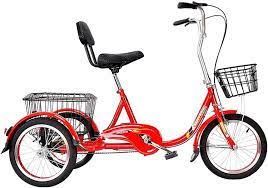 Amazon.co.jp: 3輪自転車 トライク 大人の三輪車 大人三輪自転車の買い物用三輪車  アダルトトライク、3輪クルーザーバイク、16インチホイール、設置ツール付きの買い物用の1スピード3輪三輪車 : スポーツ＆アウトドア