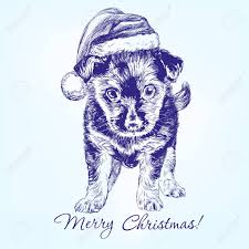 Maybe you would like to learn more about one of these? Christmas Puppy In Santa Stocking Hat Hand Drawn Vector Llustration Royalty Free Cliparts Vectors And Stock Illustration Image 47207317