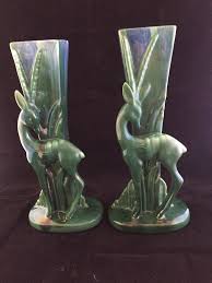 Bird And Pet Clinic Of Roseville Pair Royal Haeger Antelope Vases By Welcomehomestyle On Etsy Wedding Vases Woodland Decor Vase