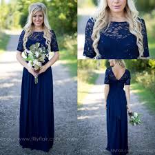 But they can be the perfect shoes to wear with a grey dress too! Long Navy Blue Lace Bridesmaid Dress Fashion Dresses