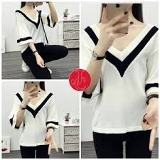 Browse the user profile and get inspired. Model Baju Atasan Wanita Bahan Rajut Kerah V Cantik Modis Terbaru Ryn Fashion