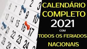 Nuestros populares calendarios ahora están disponibles en español. Calendario 2021 Com Feriados Nacionais Completo Youtube