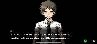 my nam is (u dont need to remember) Hajime Hinata, age 17, the past month  to me is, only field trip. the entrance into hope's peak brings really  exciting and worrying days.