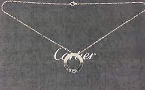 Cartier Love Circle 18k White Gold Pendant Necklace Cartier Pendantchain White Gold Pendants White Gold Pendant Necklace White Gold