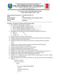 Kami menyediakan contoh soal k13 ini kami maksudkan sebagai bahan reverensi bapak/ibu guru dalam menentukan soal ulangan. Soal Uts Ganjil Teori Kejuruan Tkj Kelas Xi 2017 2018
