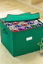 Ornament storage box with dividers, red/green. 15 Best Christmas Ornament Storage Ideas Easy Holiday Ornament Storage Hacks