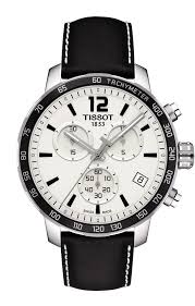 Tissot Quickster Men S Quartz Chronograph Silver Dial Watch With Black Leather Strap Watches Saatler Ve Aksesuarlar