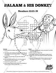 Balaam's donkey talks coloring sheet from balaam and his donkey coloring page. Numbers 22 Balaam S Donkey Sunday School Crossword Puzzles Sharefaith Kids