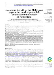 Stream tracks and playlists from the malaysian insight on your desktop or mobile device. Pdf Economic Growth In The Malaysian Vegetarian Market Potential Internalized Dimension Of Motivation