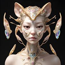 biomorphism aestetic, human chimera, swarovsky, gems, trending o...
