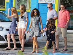 The eminent artist, salma hayek, met her future husband at one of fashion shows organized for charity. Family Fun Salma Was Spending The Holiday With Her Daughter Her Husband And His Children Salma Hayek St Barts Famous Faces