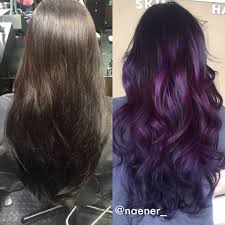 Purple highlights in brown hair are the new trendy way of making your style fun and fashionable. Instagram Naener Box Dyed Color To Deep Purple Balayage Hair Styles Hair Color Purple Temporary Hair Dye