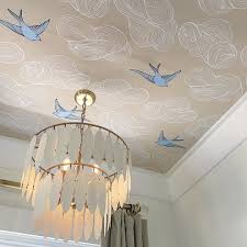 The Most Unexpectedly Beautiful Place To Put Wallpaper Your Ceiling In 2020 Wallpaper Ceiling Ceiling Murals Room Wallpaper