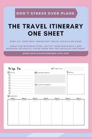 Travel Itinerary Template Printable Vacation Trip Planner Etsy Vacation Itinerary Template Family Trip Planner Travel Itinerary Template