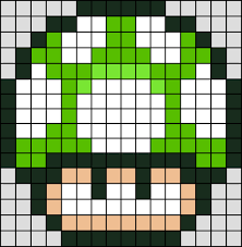 Champignon Vert Super Mario En Perle Hama Mini Le Blog De Miss Kawaii Perle Hama Mario Perles Hama Pixel Art Champignon