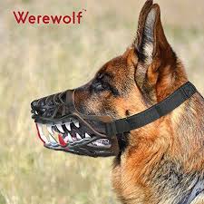 Wrewolf Dog Muzzle Werewolf Unique Design With Adjustable Metal Buckle And Unti Biting And Chewing For Small Medium And Large Dog Muzzle Dog Armor Smiling Dogs