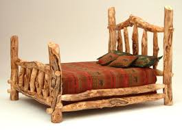 Log Furniture Burl Aspen 4 Post Log Bed With Elk Markings Rustic Bedroom Furniture Log Furniture Urban Bedroom Furniture