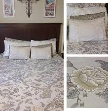 Bed duvet cover und mehr. Amazon Com Word Of Dream Cotton Duvet Cover Sets Full Queen Size Grey Floral Pattern Printed Soft Comforter Bedding Duvet Cover With Zipper Closure Corner Ties 3 Piece 1 Duvet Cover 2