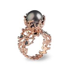 Black And White Pearl Ring Meaning Coral Tahitian Pearl Ring Tahitian Pearl Engagement Ring Black Diamond Engagement Ring Rose Gold Black Gold Jewelry Tahitian Pearl Ring Gold Pearl Ring