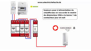 Le compteur linky monophasé et. Branchement D Un Contacteur Jour Nuit Ou Heures Creuses Pour Chauffe Eau Ou Ballon D Eau Chaude Youtube